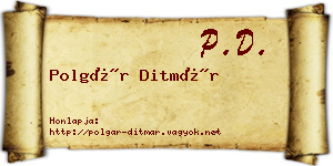 Polgár Ditmár névjegykártya